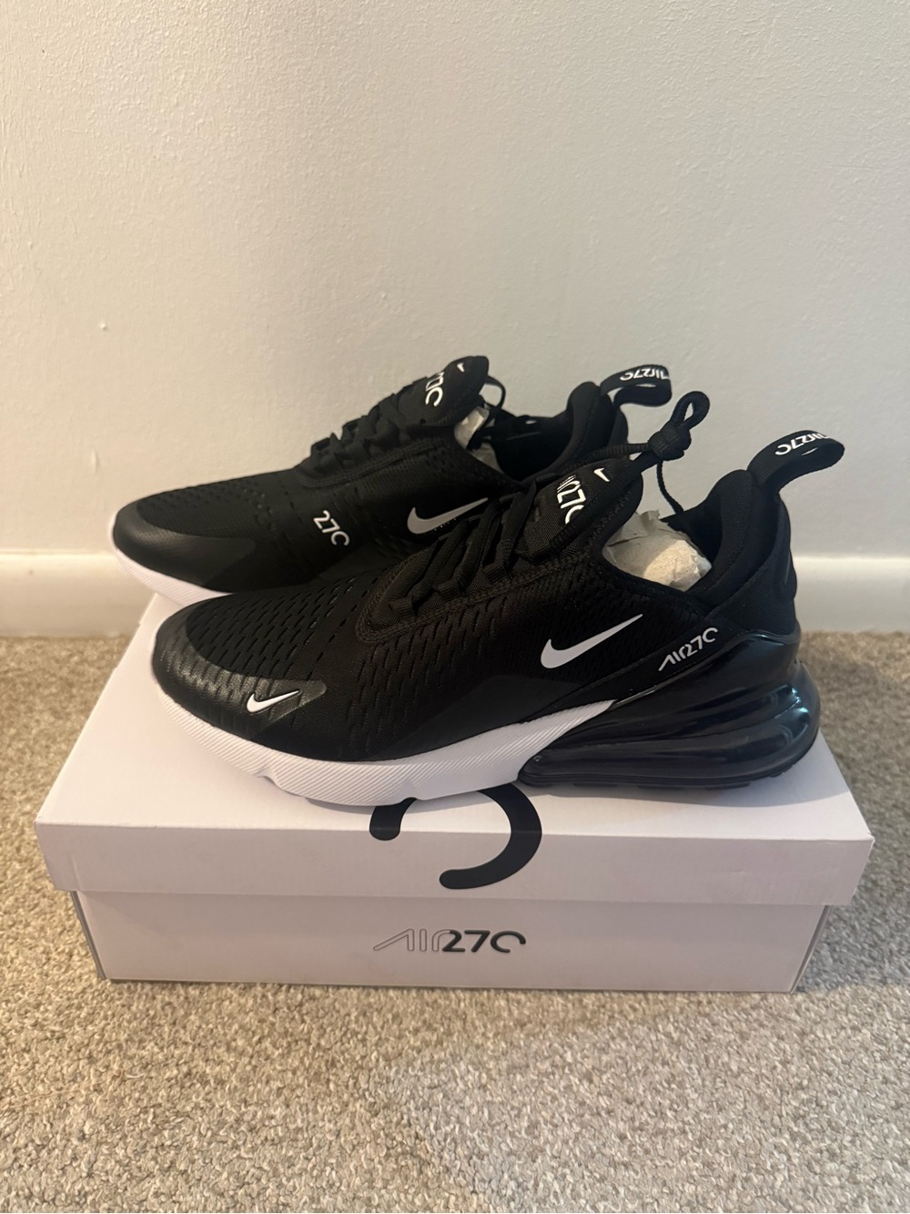 Nike Black White Air Max 270 Sneakers